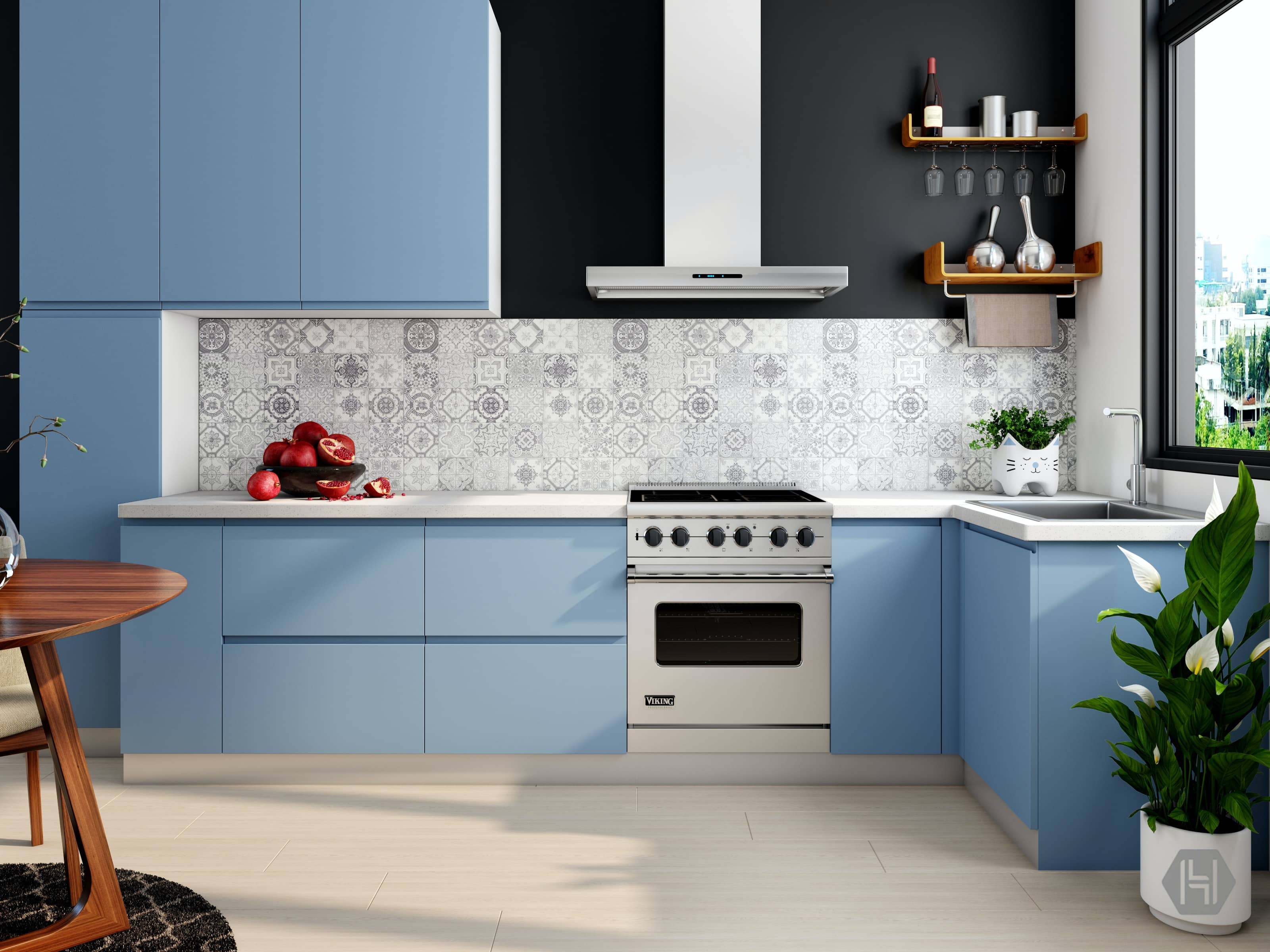 Kitchen in two colour combination